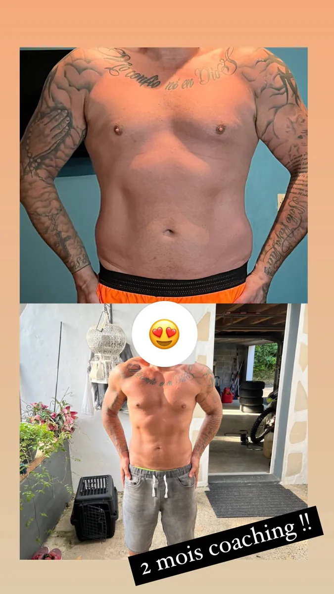 Antes y después de un cliente tras dos meses de coaching