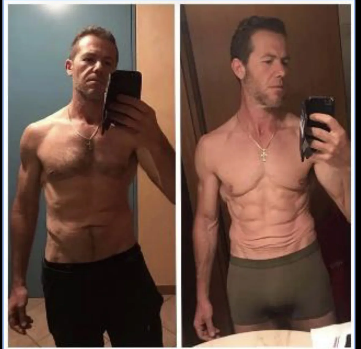 Antes y después de un cliente, vista frontal